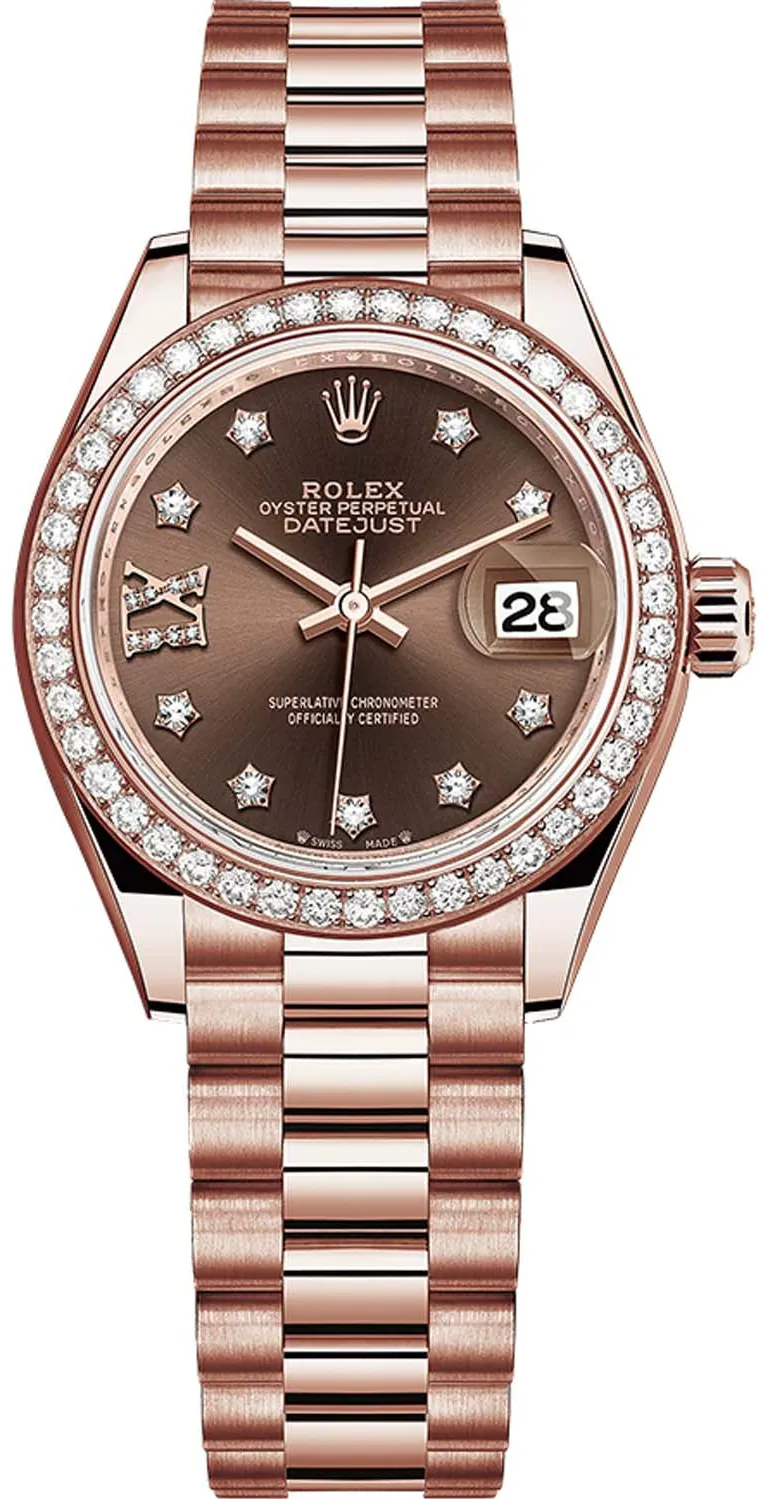 Rolex Lady-Datejust 279135RBR 28mm Rose gold Brown