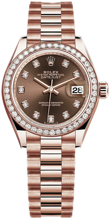 Rolex Lady-Datejust 279135RBR 28mm Rose gold Brown