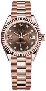 Rolex Lady-Datejust 279175 28mm Rose gold Brown