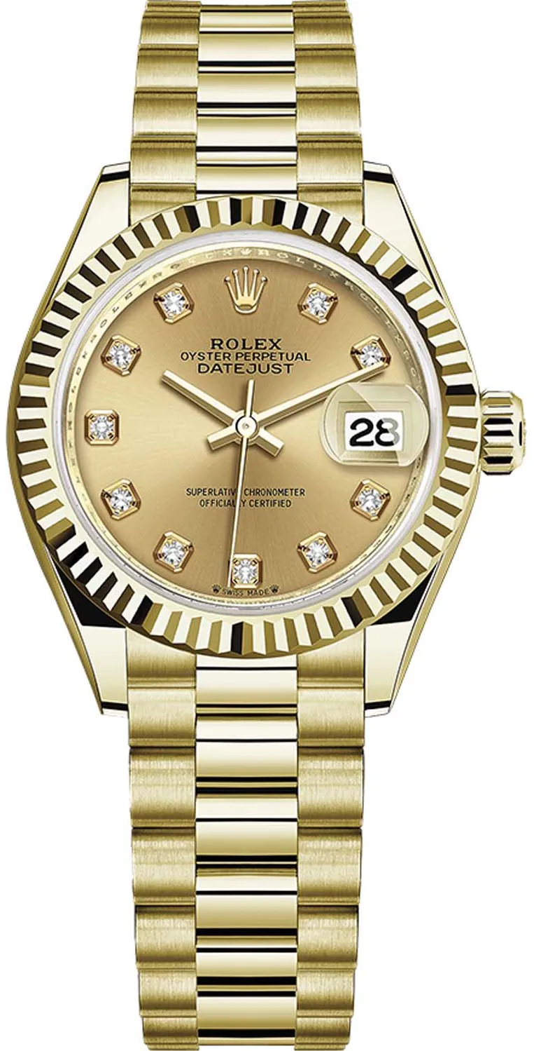 Rolex Lady-Datejust 279178 28mm Yellow gold Champagne