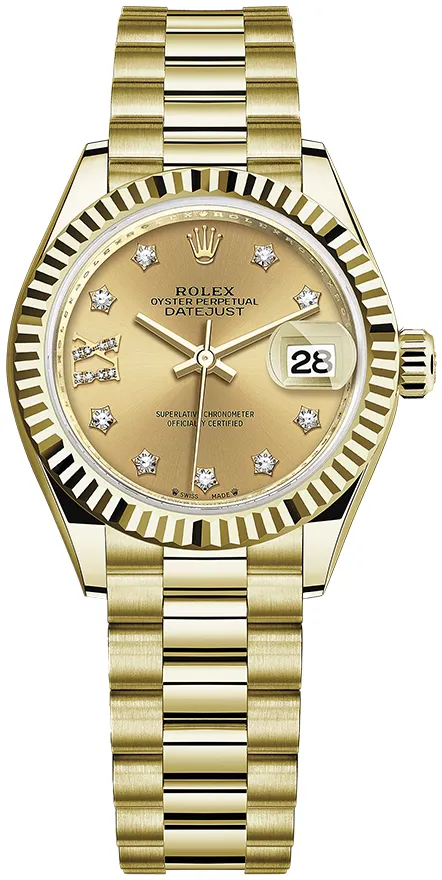 Rolex Lady-Datejust 279178 28mm Yellow gold Champagne