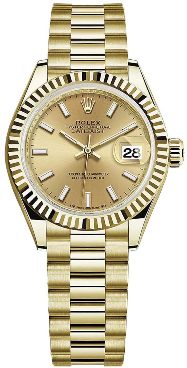 Rolex Lady-Datejust 279178 28mm Yellow gold Champagne