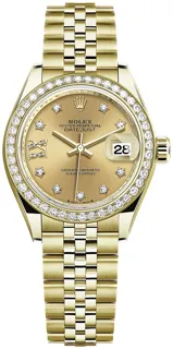 Rolex Lady-Datejust 279381RBR Yellow gold Champagne