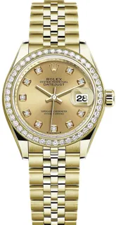 Rolex Lady-Datejust 279381RBR Yellow gold Champagne