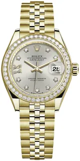 Rolex Lady-Datejust 279381RBR Yellow gold Silver