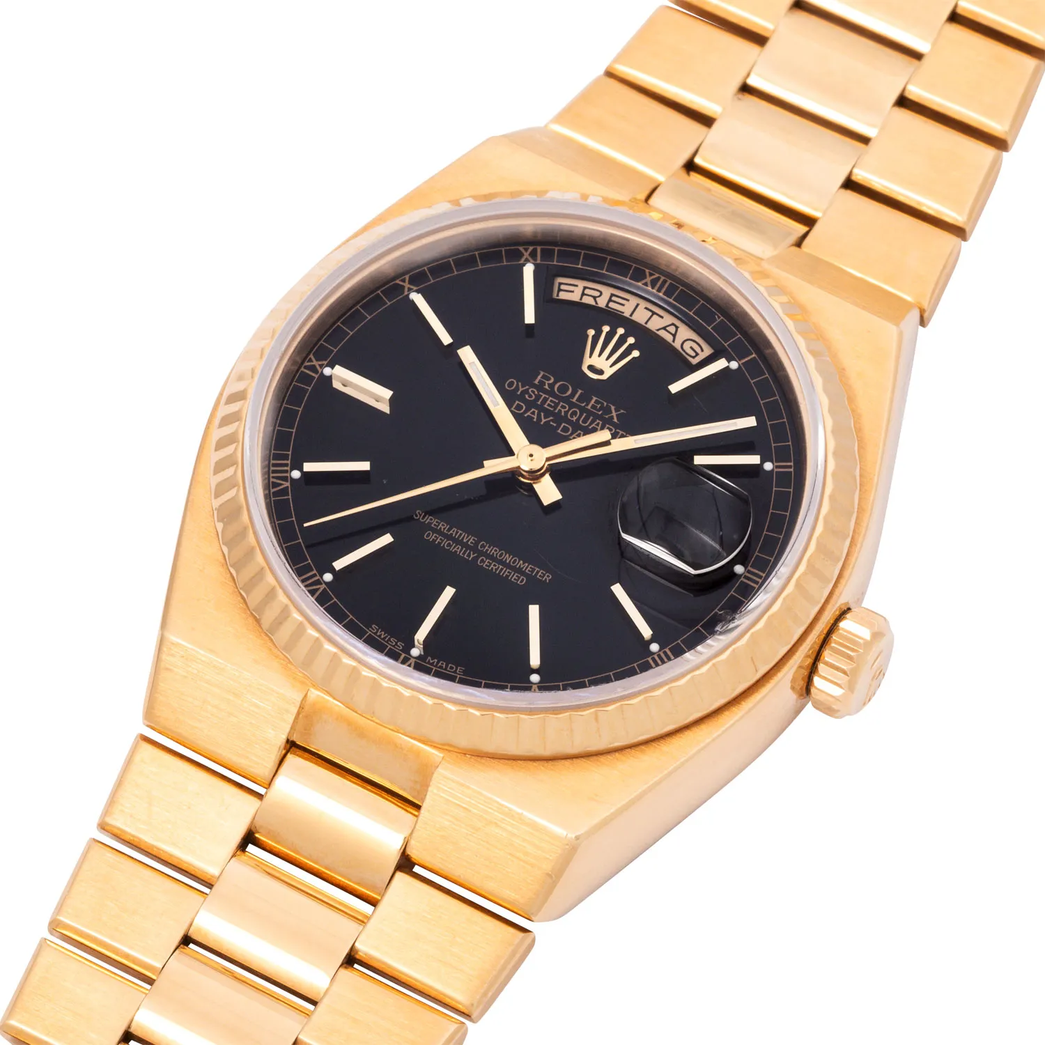 Rolex Day-Date Oysterquartz 19018 36mm Yellow gold Black 4