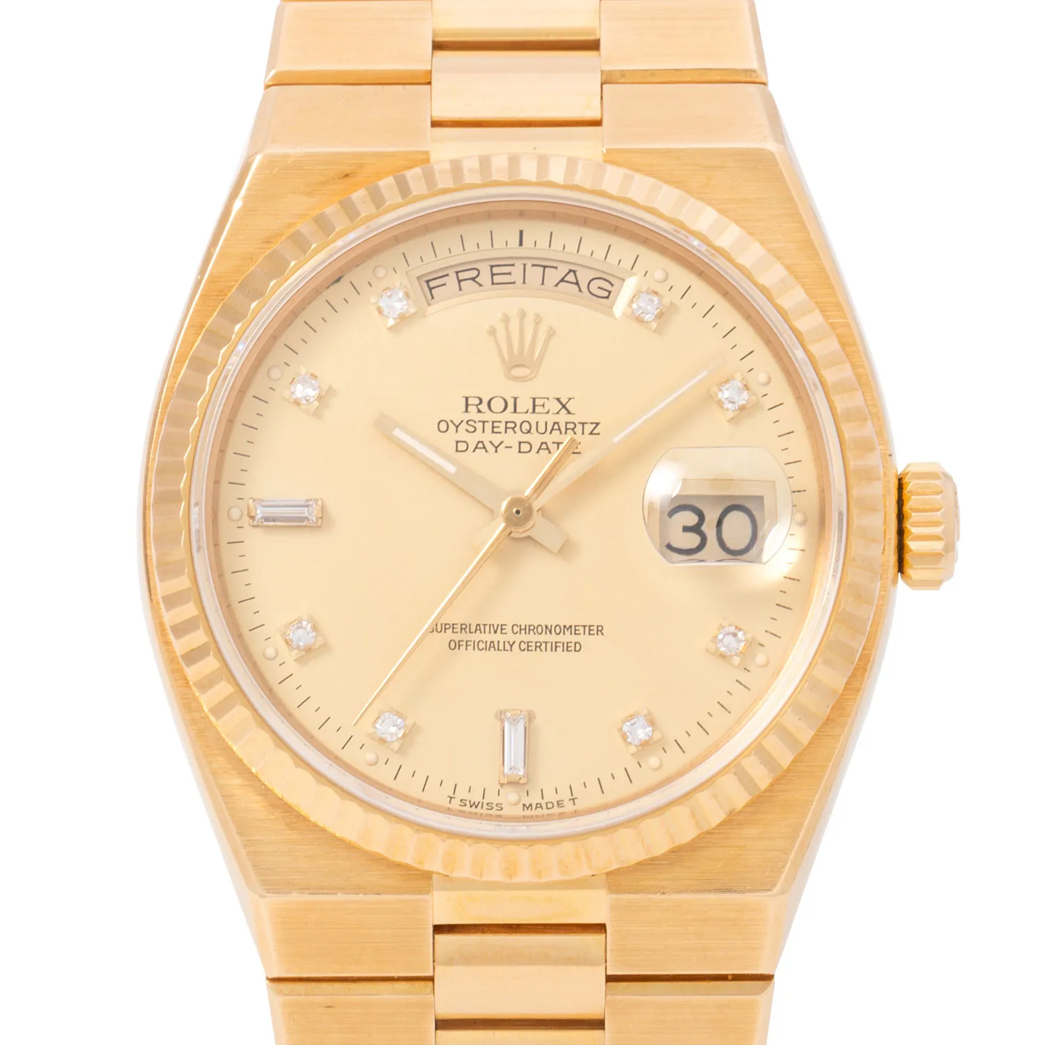 Rolex Day-Date Oysterquartz 19048 36mm Yellow gold Champagne