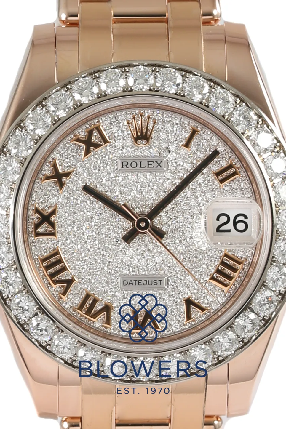 Rolex Pearlmaster 81285 34mm Rose gold Pave 2