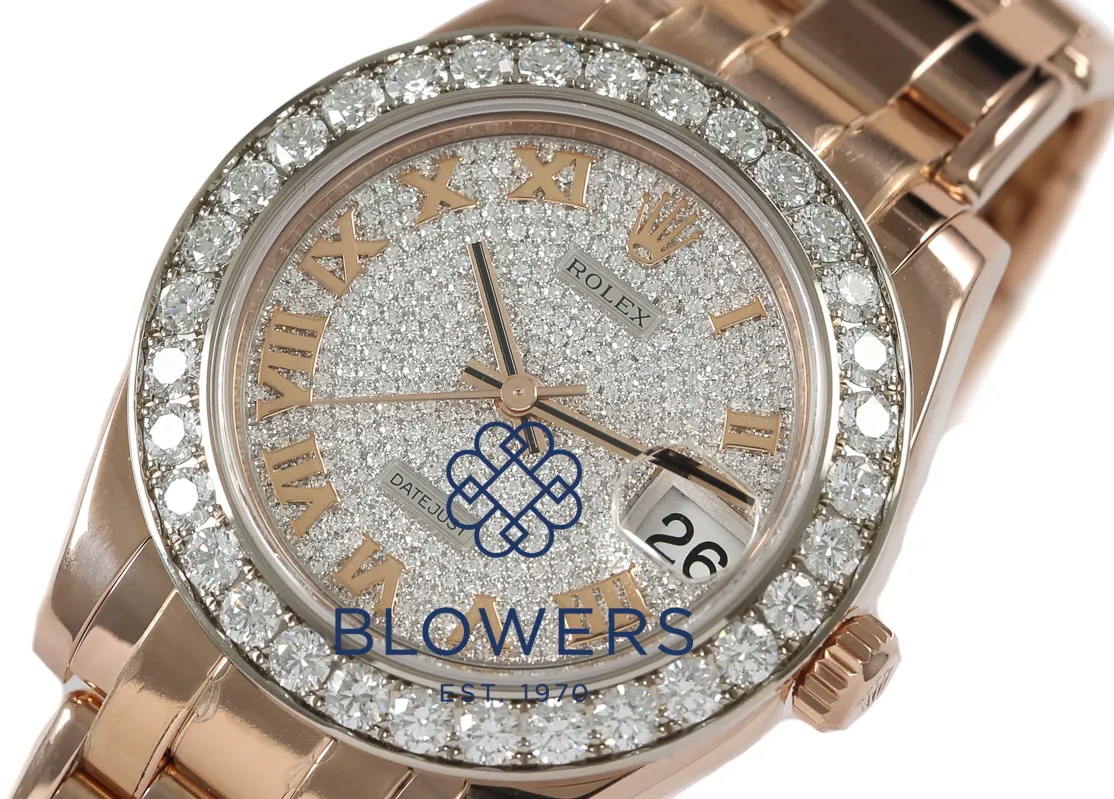 Rolex Pearlmaster 81285 34mm Rose gold Pave 4