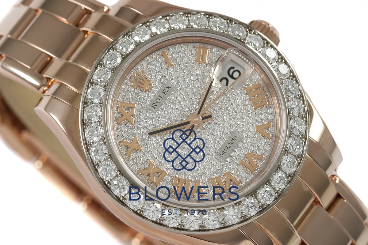 Rolex Pearlmaster 81285 34mm Rose gold Pave 5