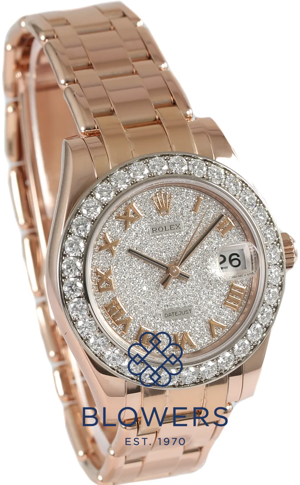 Rolex Pearlmaster 81285 34mm Rose gold Pave 10