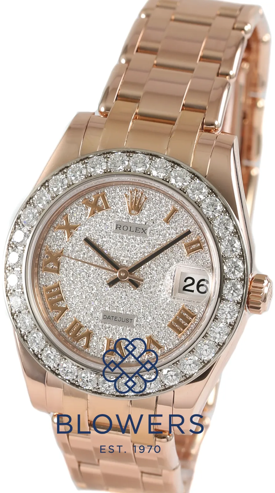 Rolex Pearlmaster 81285 34mm Rose gold Pave 11