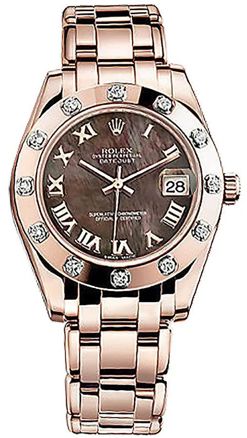 Rolex Pearlmaster 81315 34mm Rose gold Mother-of-pearl