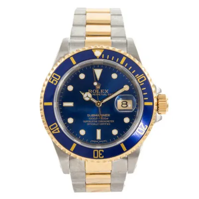 Rolex Submariner 16613 40mm Yellow gold and stainless steel Blue