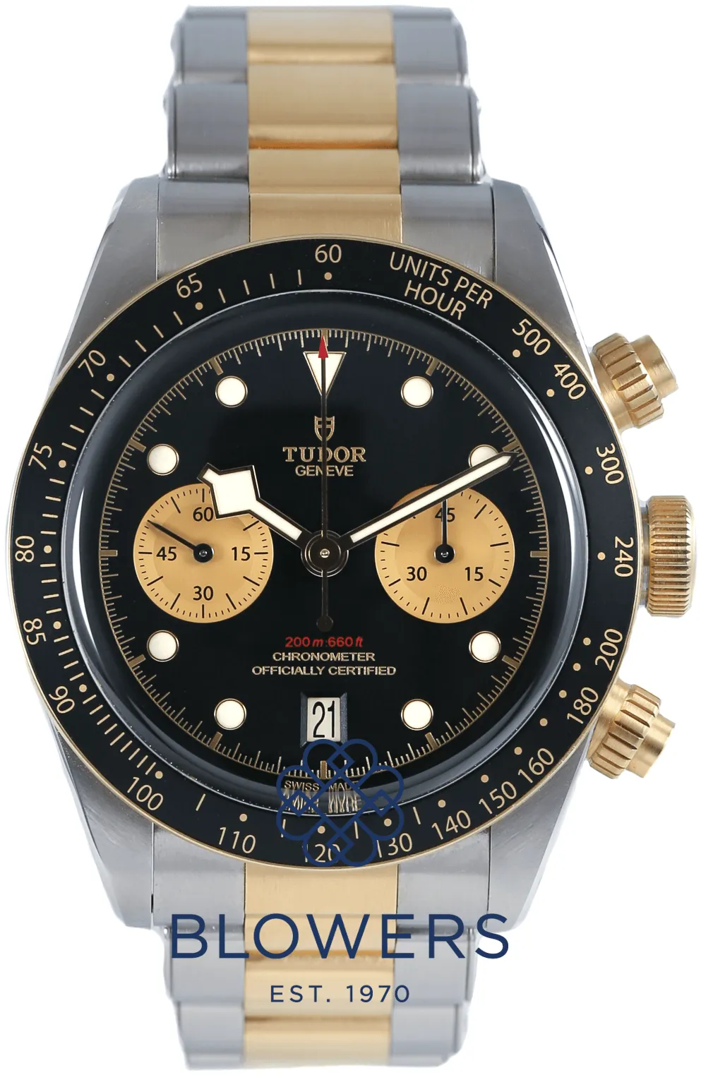 Tudor Black Bay Chronograph 79363N 41mm Yellow gold and Stainless steel Black