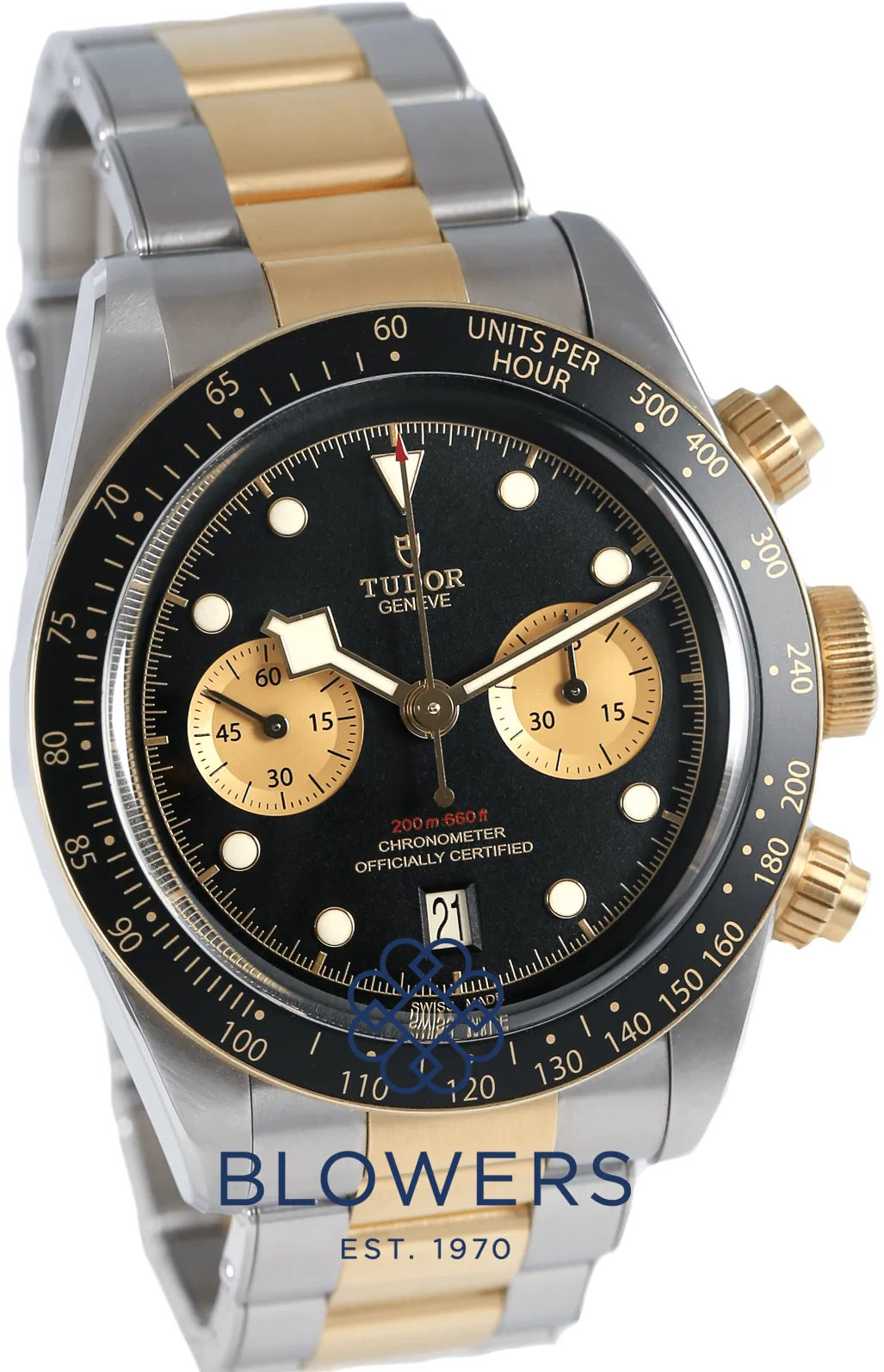 Tudor Black Bay Chronograph 79363N 41mm Yellow gold and Stainless steel Black 10