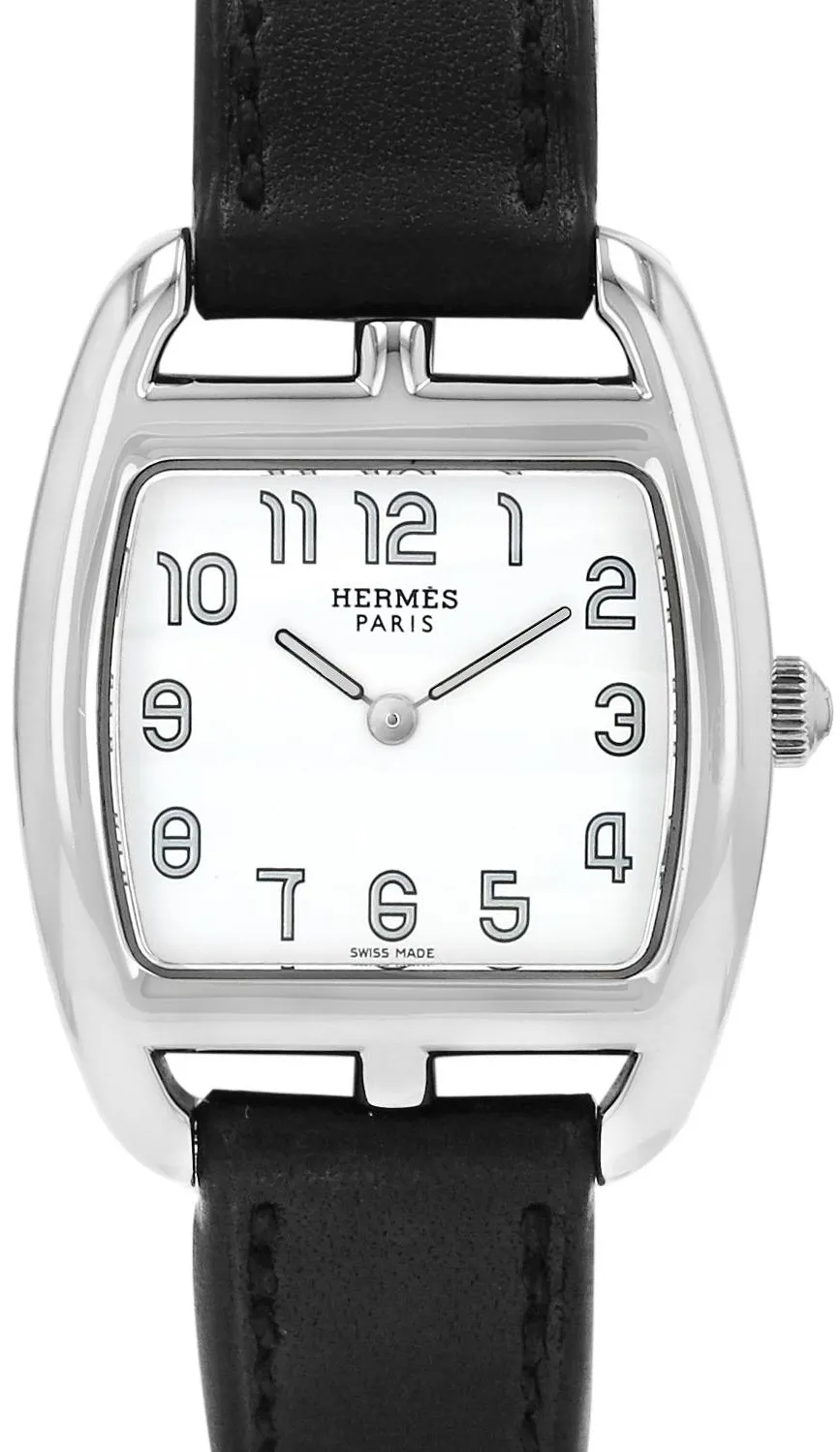 Hermès Cape Cod Tonneau CT1.210 27mm Stainless steel White