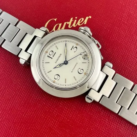Cartier Pasha 1031 35mm Steel White