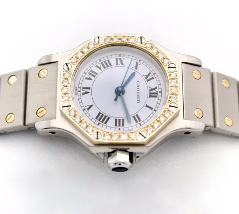 Cartier Santos 0907 25mm Yellow gold and Stainless steel White 1