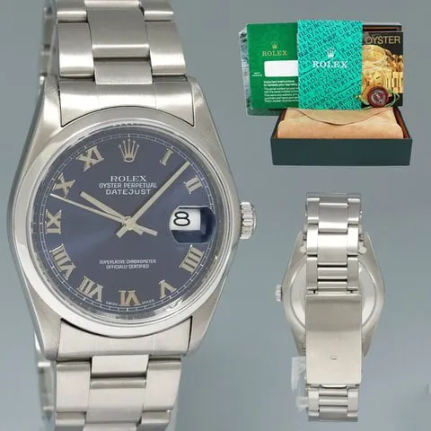 Rolex Datejust 36 16200 36mm Stainless steel Blue