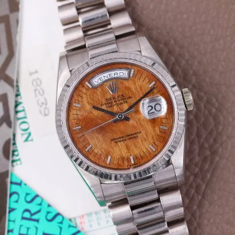 Rolex Day-Date 36 18239 36mm White gold Brown