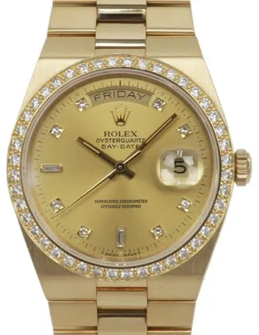 Rolex Day-Date Oysterquartz 19048A 36mm Yellow gold Champagne