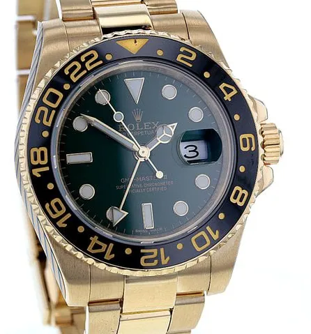 Rolex GMT-Master II 116718LN 40mm Yellow gold Green