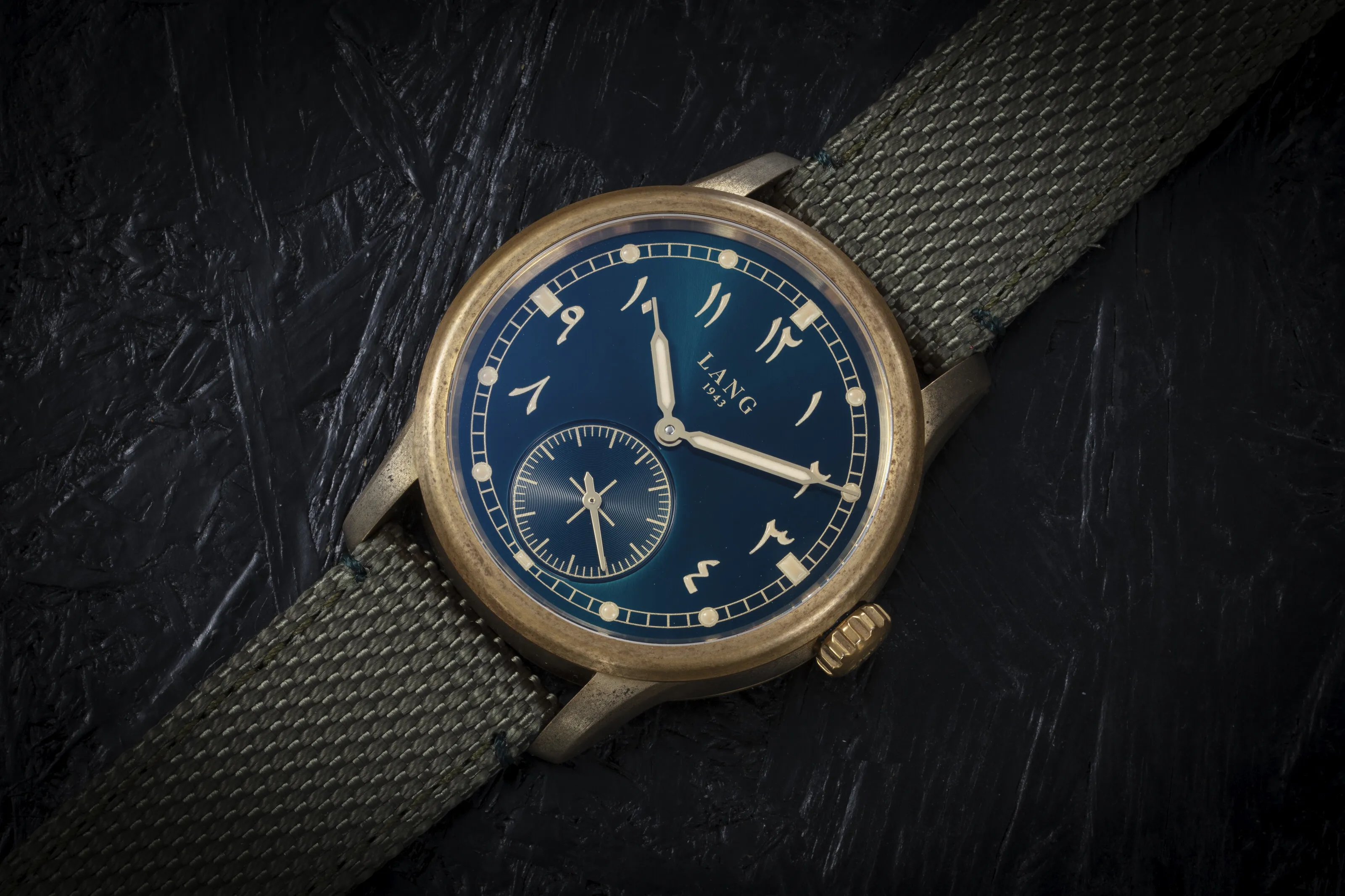 Lang 1943 39mm Bronze and Stainless steel Green