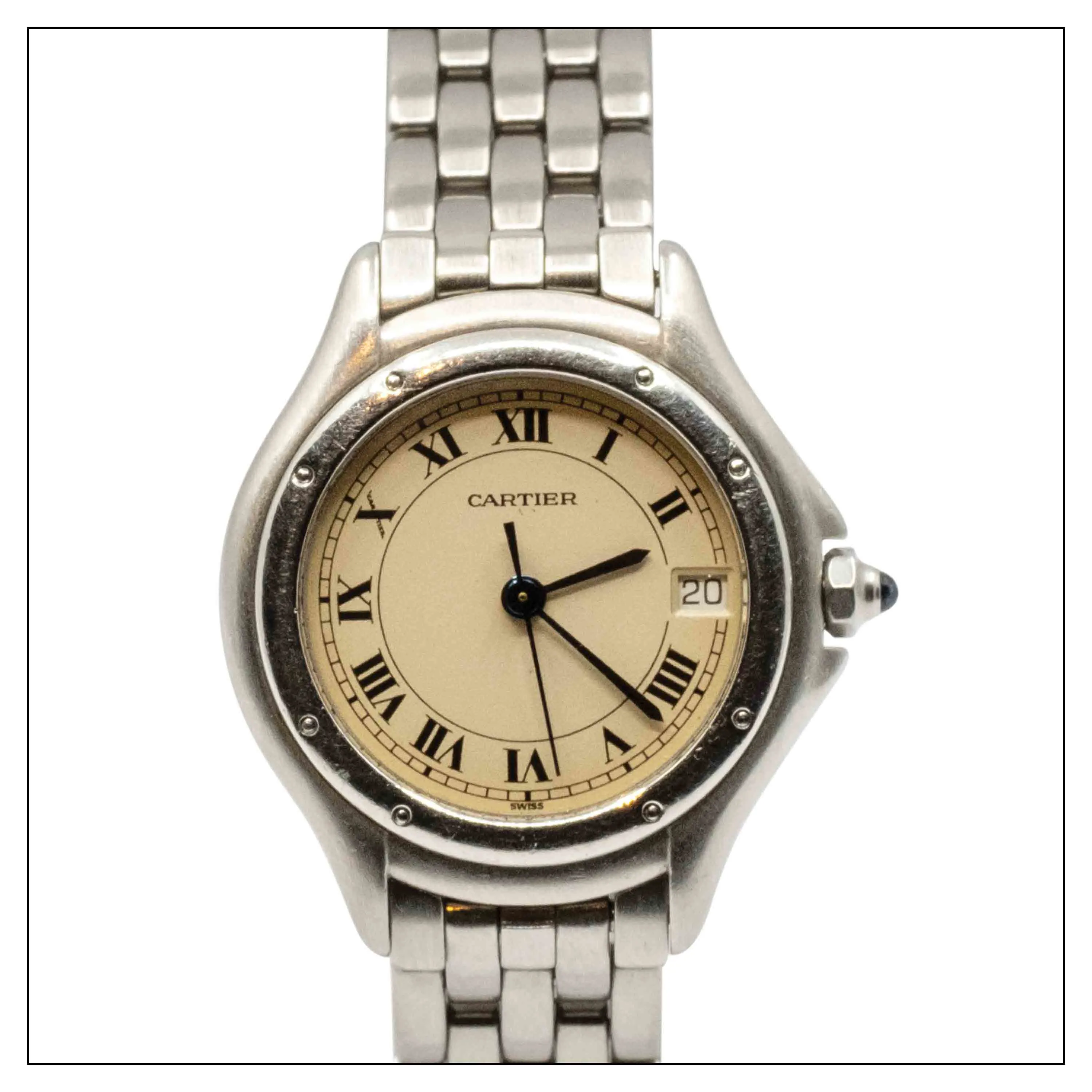 Cartier Cougar 987906 25mm Stainless steel White