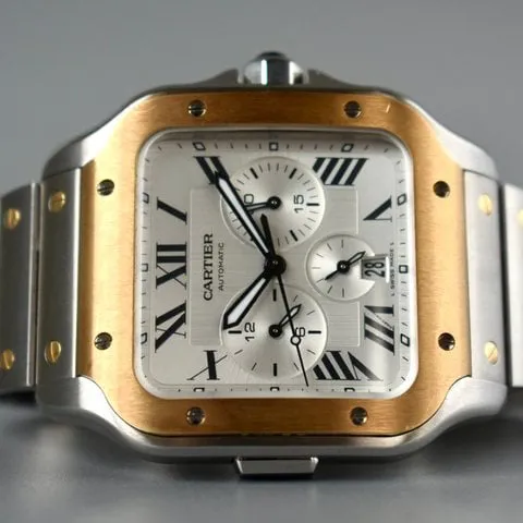 Cartier Santos W2SA0008 43.3mm Yellow gold and Stainless steel Silver 1