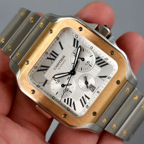 Cartier Santos W2SA0008 43.3mm Yellow gold and Stainless steel Silver 5