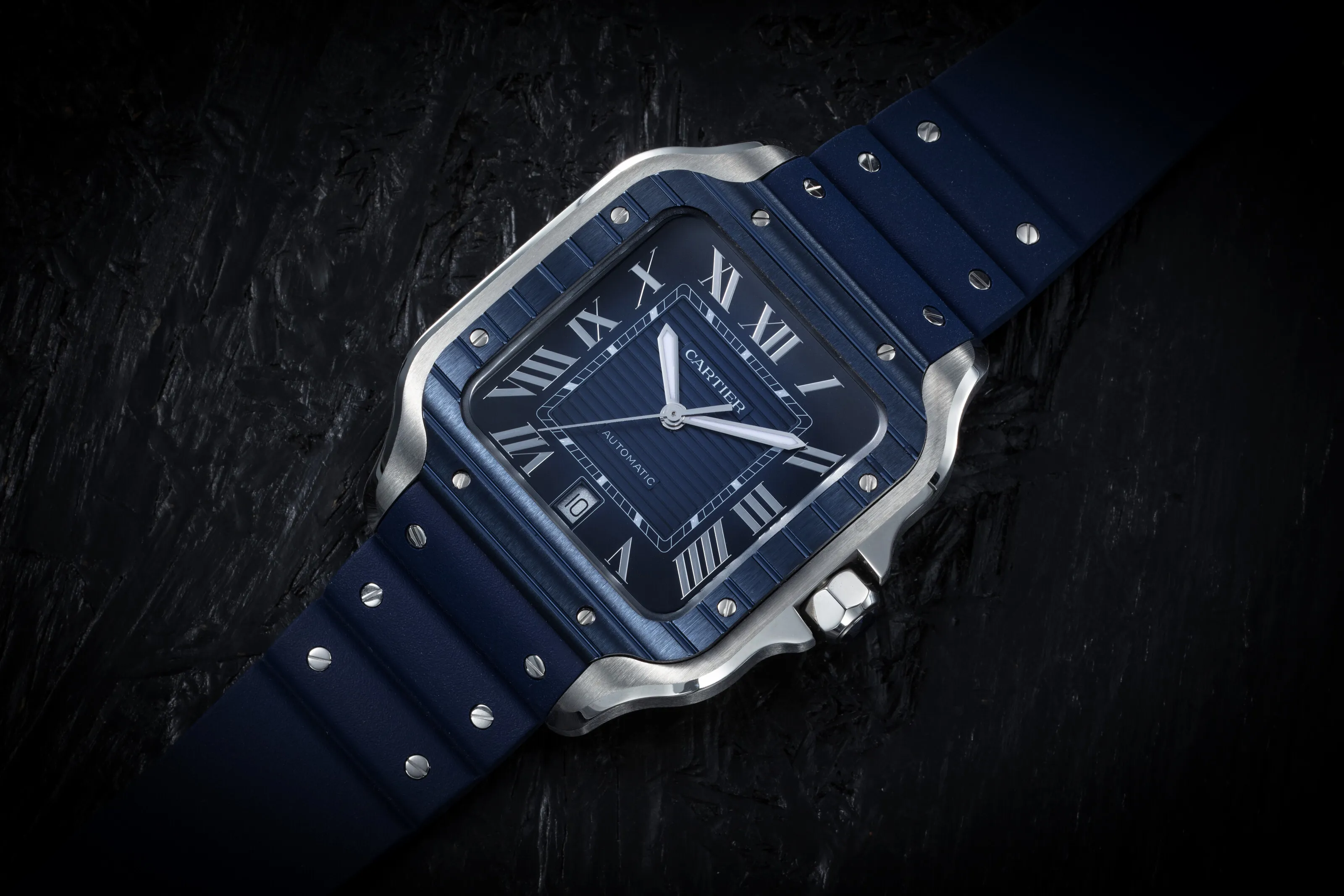 Cartier Santos WSSA0048 40mm Stainless steel pvd Blue