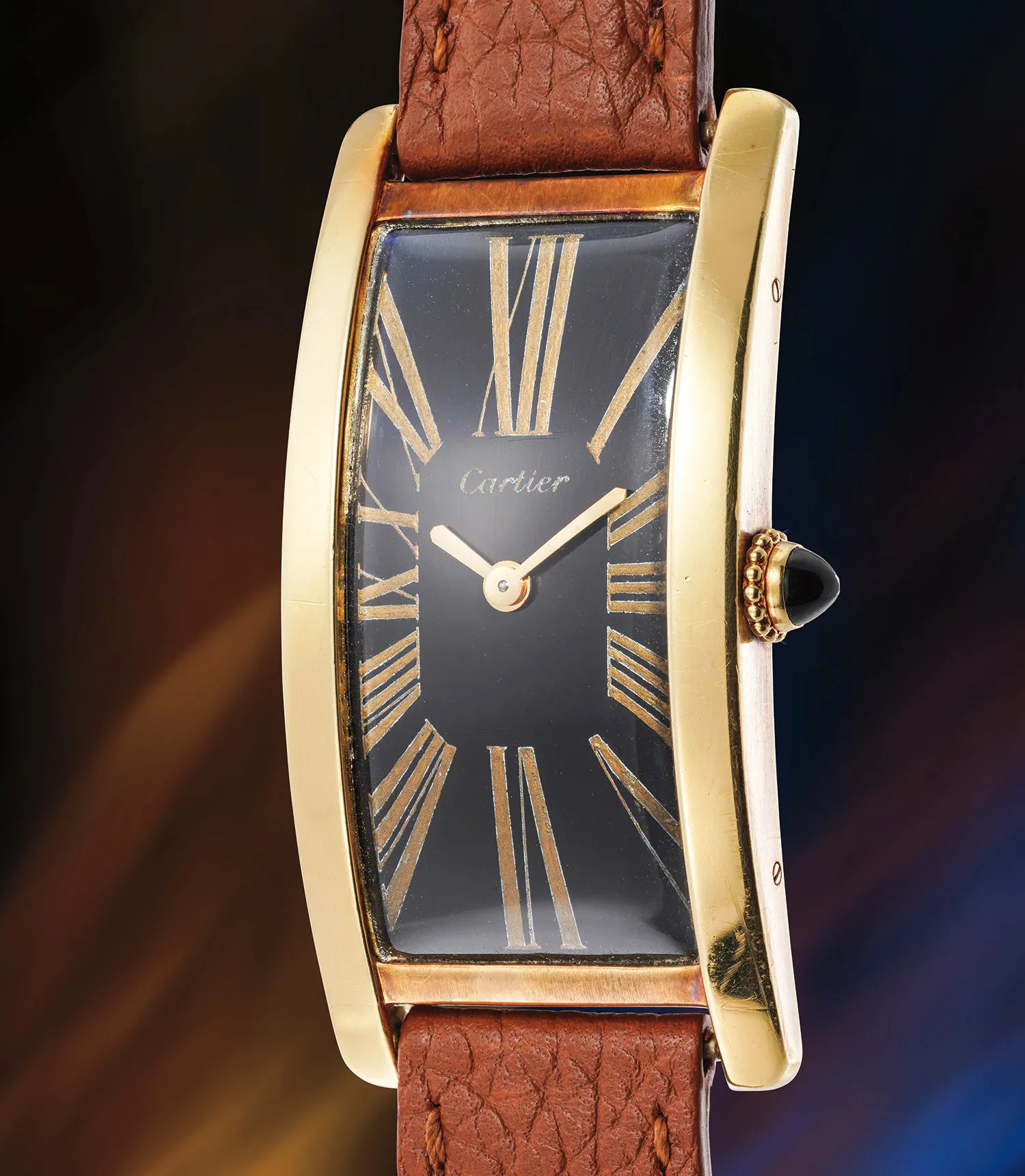 Cartier Tank Cintrée 21.5mm Yellow gold Blue