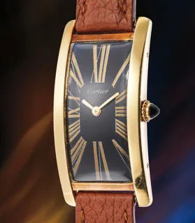 Cartier Tank Cintrée Yellow gold Blue