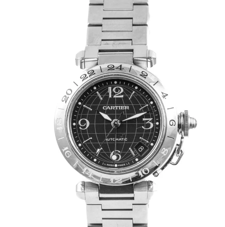 Cartier Pasha C GMT Meridian W31079M7 35mm Stainless steel Black