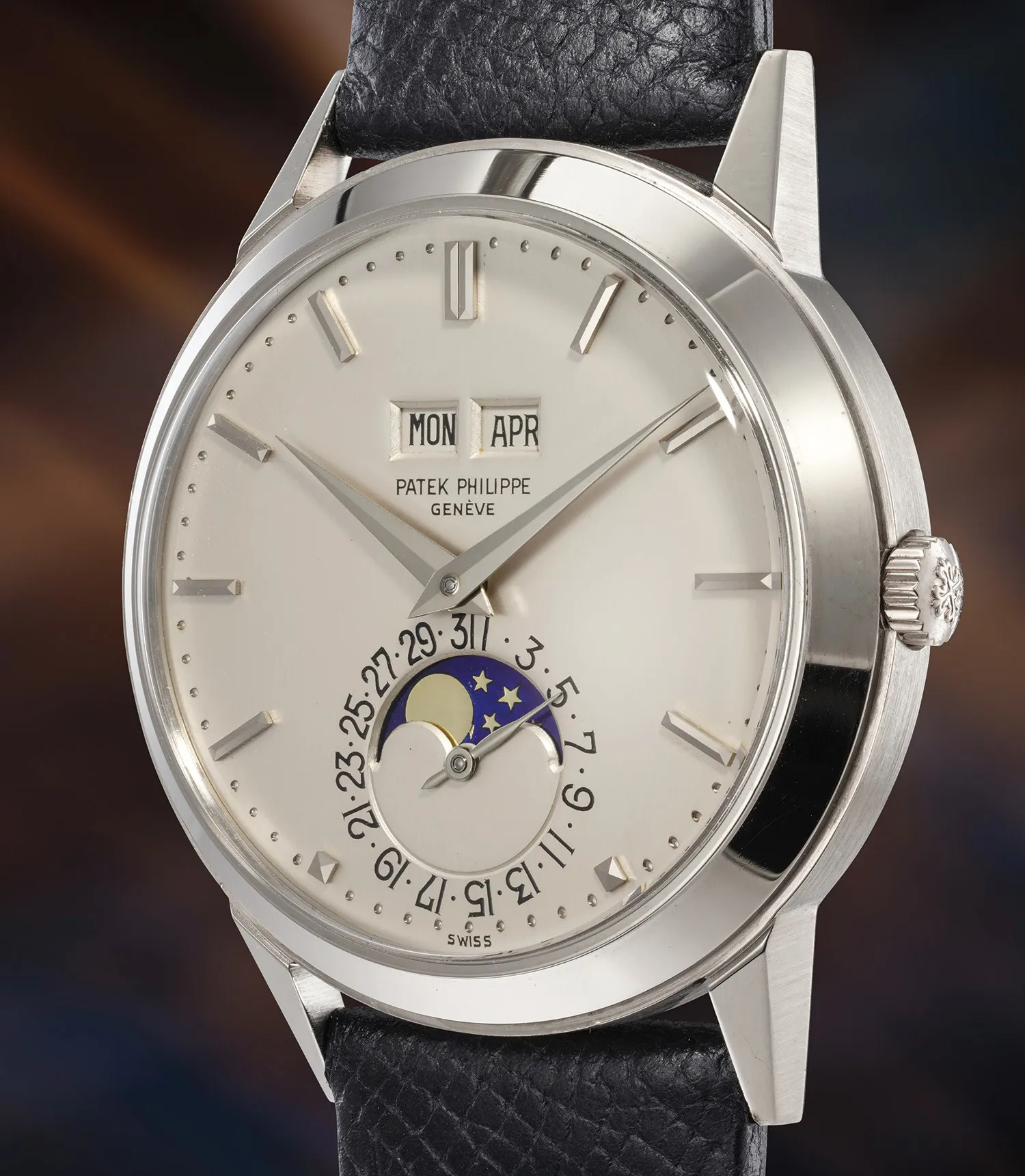 Patek Philippe Perpetual Calendar 3448 37.5mm White gold Silver