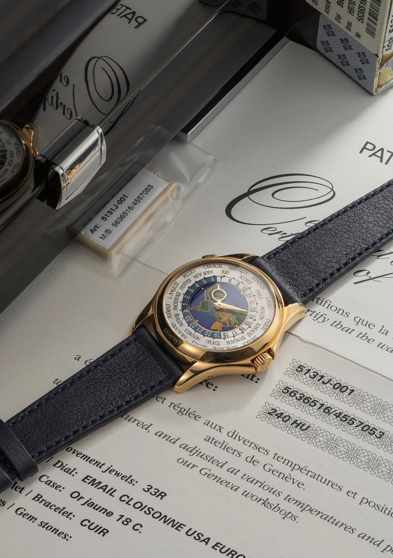 Patek Philippe World Time 5131J-001 40mm Yellow gold Enamel 1