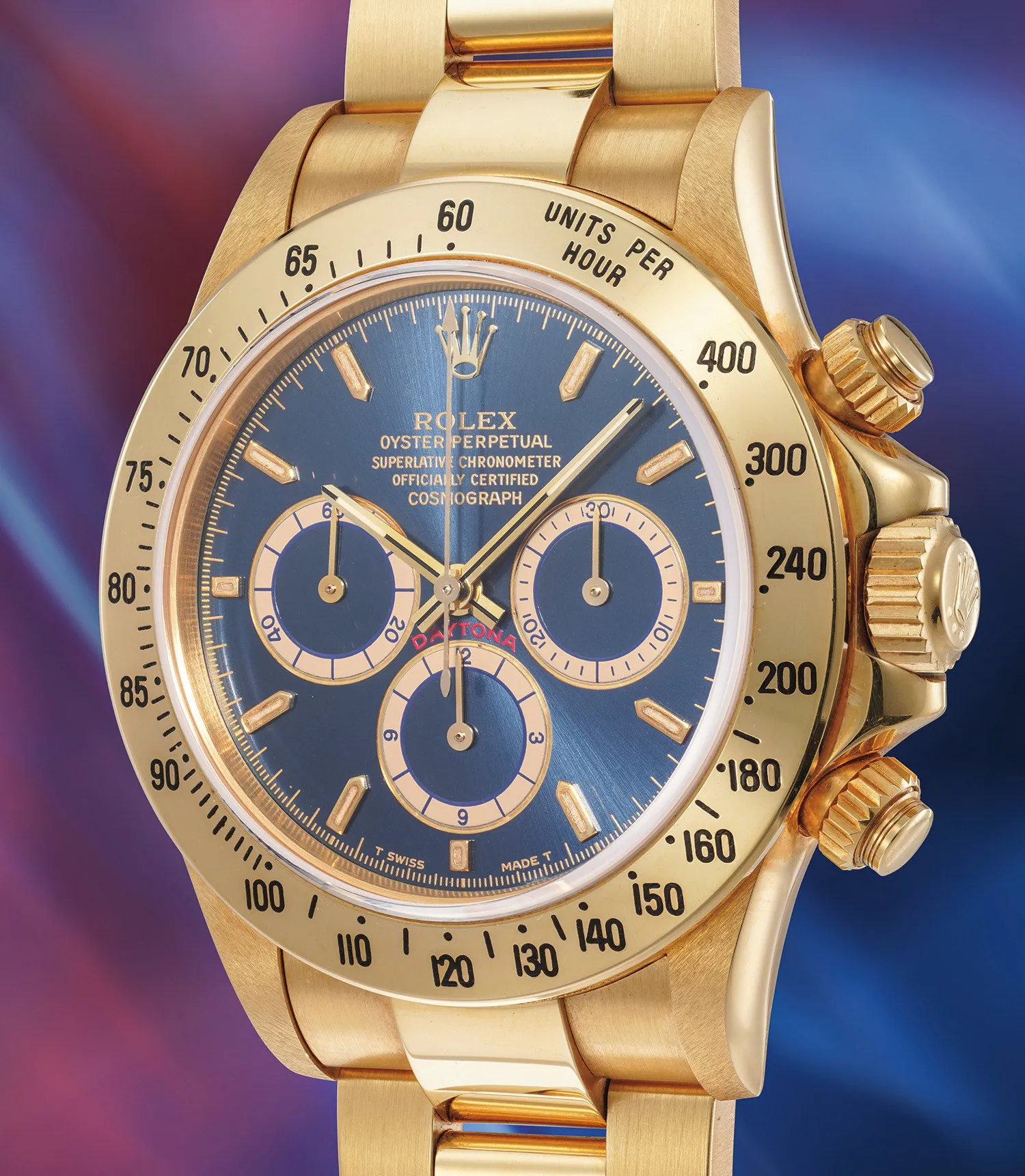 Rolex Cosmograph Daytona 16528 39mm Yellow gold Blue