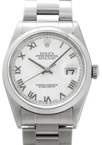 Rolex Datejust 36 16200 36mm Stainless steel White