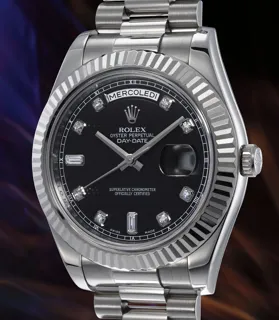 Rolex Day-Date II 218239 White gold Black