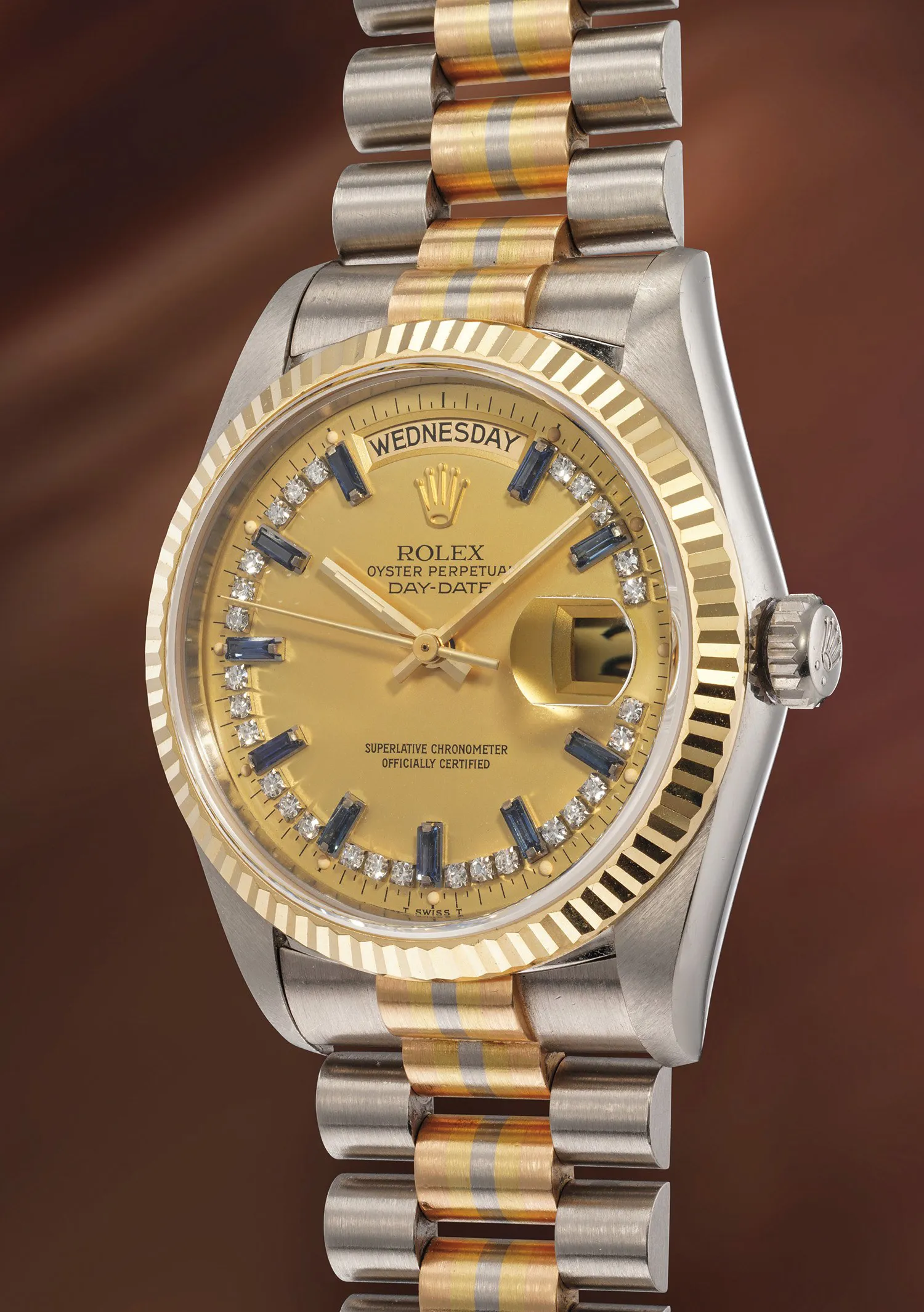 Rolex Day-Date 18039B 36mm Tricolored gold Champagne