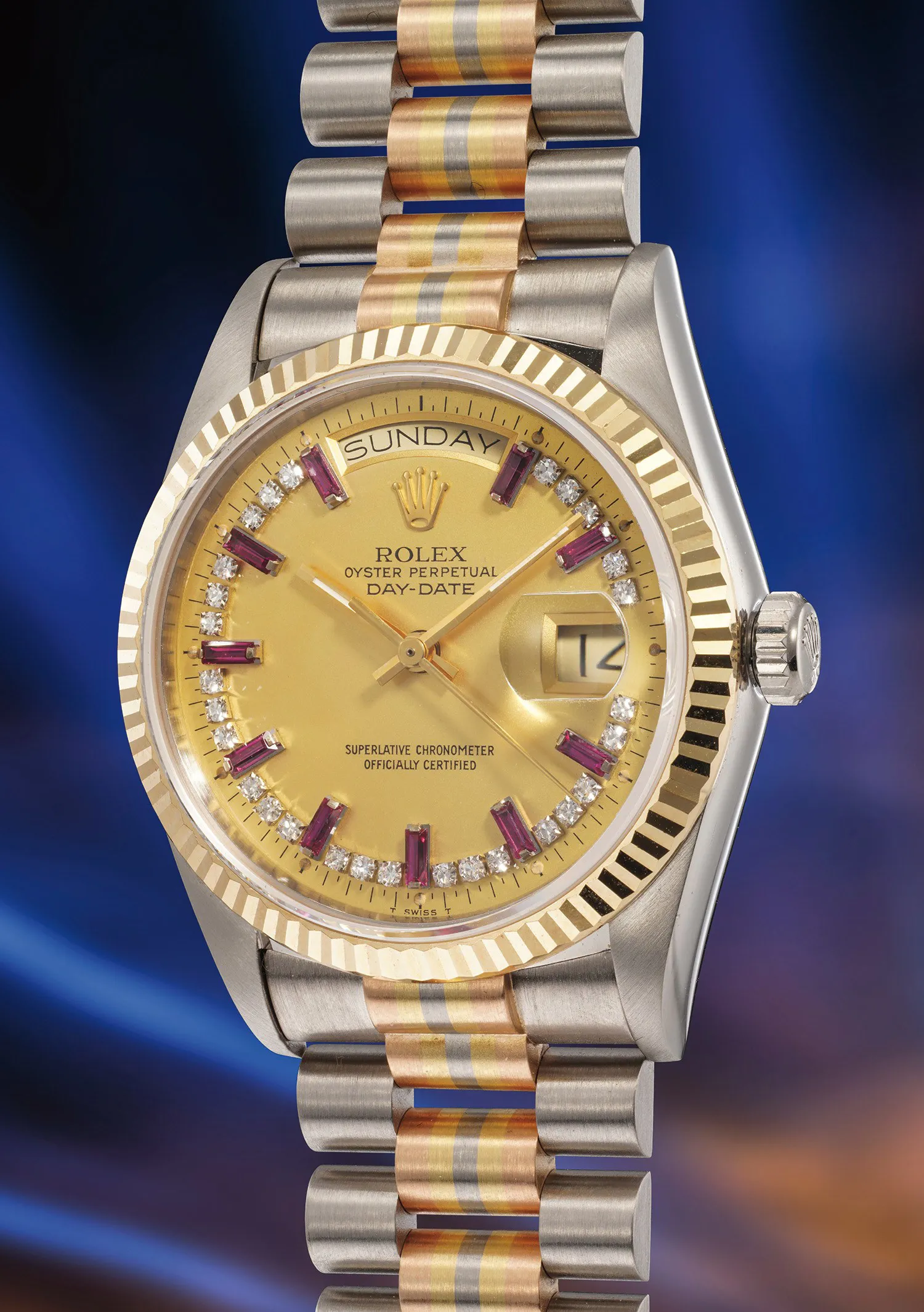 Rolex Day-Date 18039B 36mm Tricolored gold Champagne