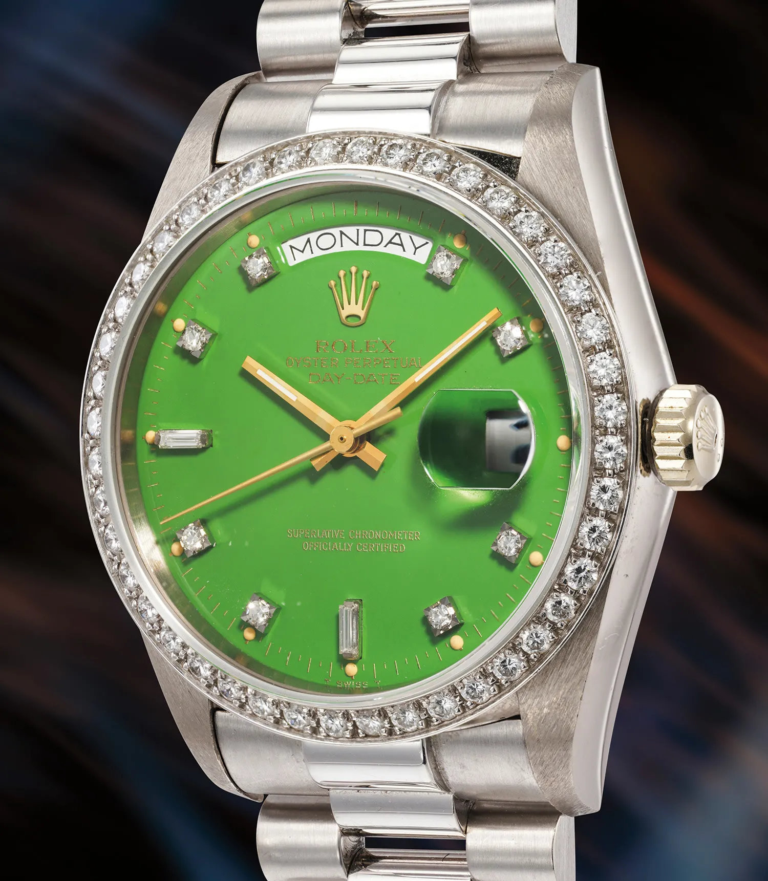 Rolex Day-Date 36 18049 36mm White gold and Diamond Green