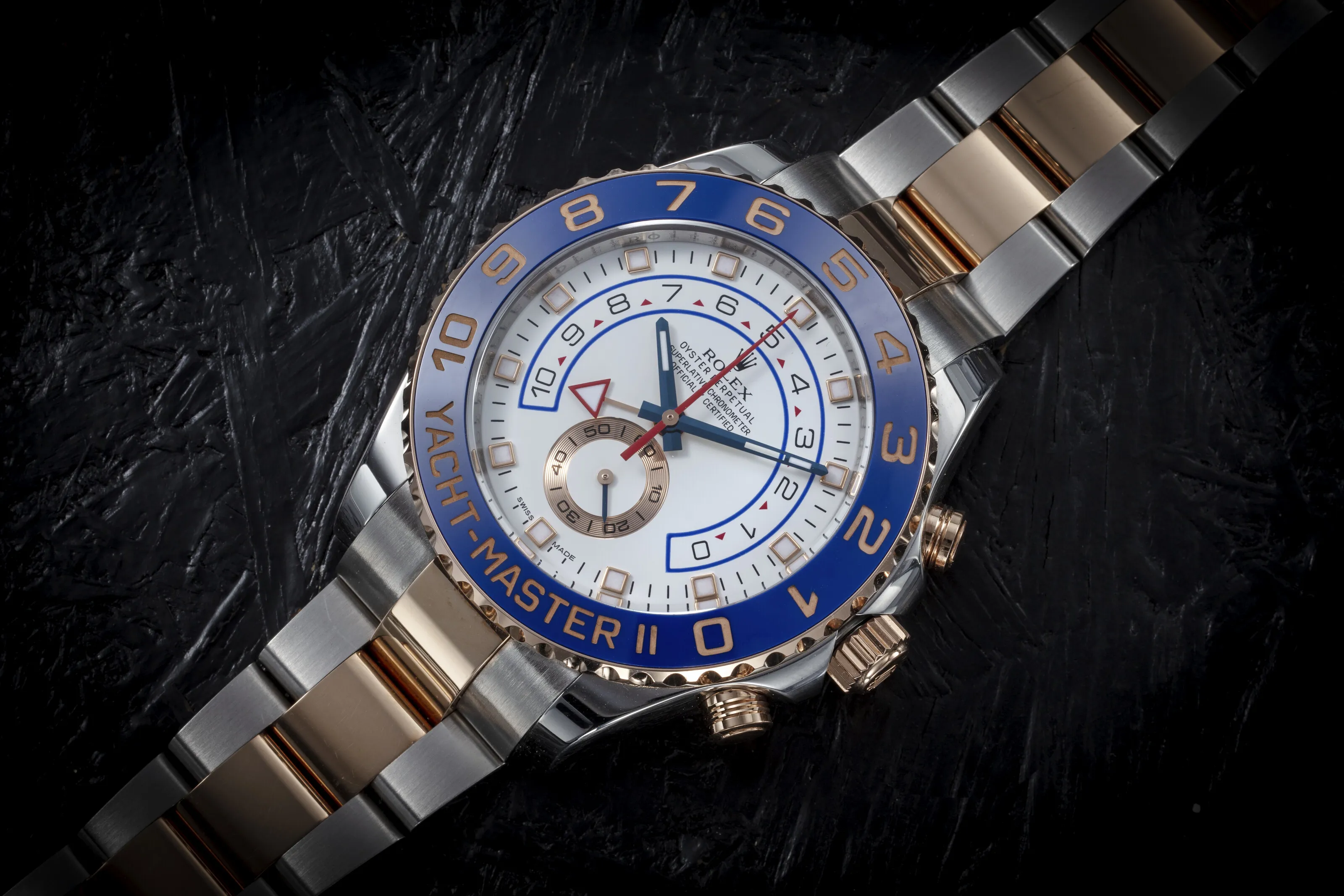 Rolex Yacht-Master II 116681 44mm Rose gold and Stainless steel White