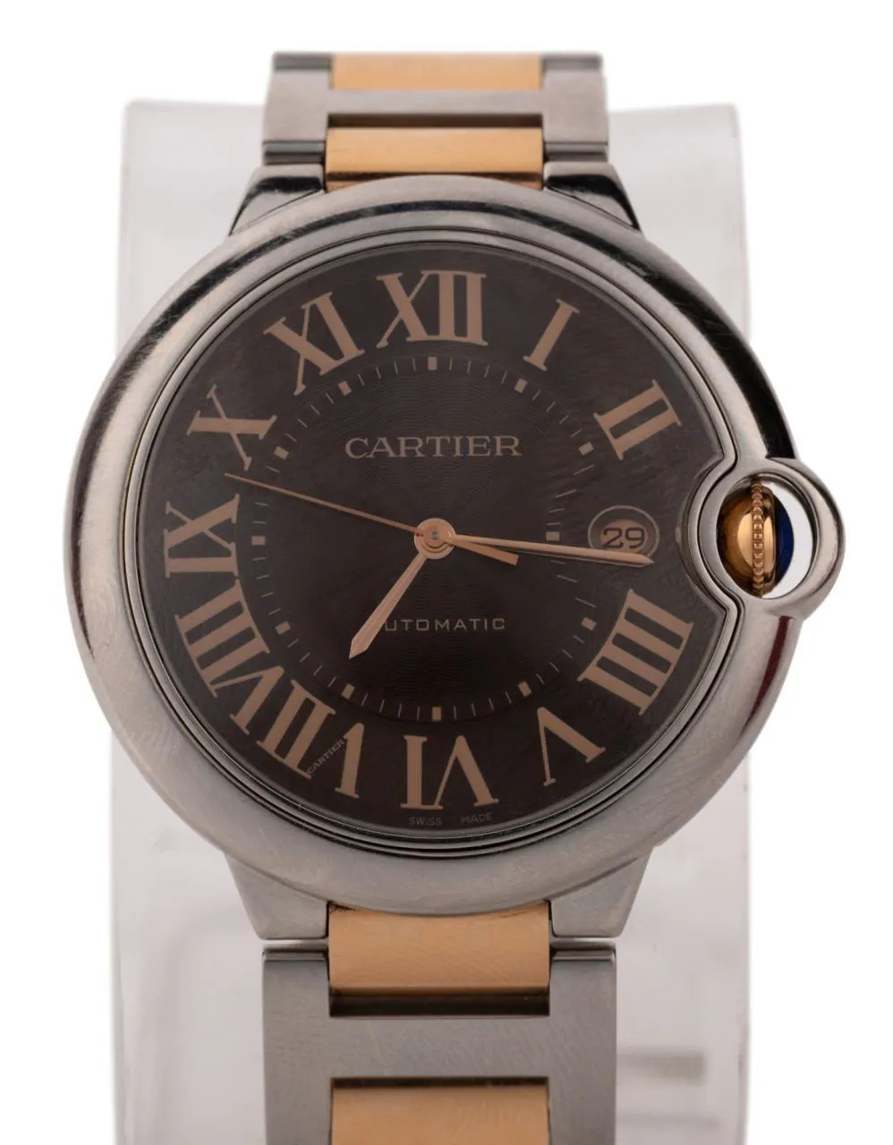 Cartier Ballon Bleu 3001 43mm Rose gold and Stainless steel Brown