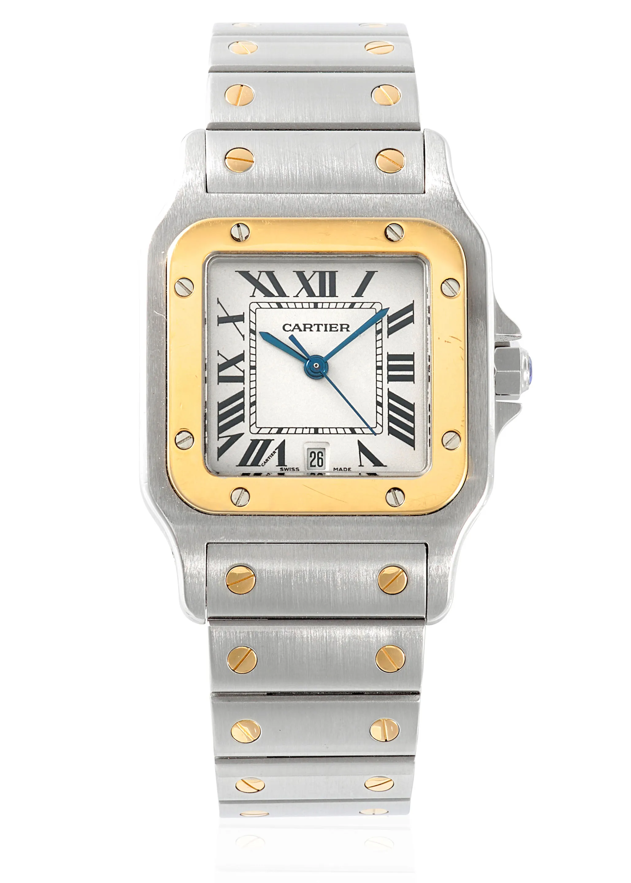 Cartier Santos Galbée 1566 30mm Yellow gold and Stainless steel Silver 1