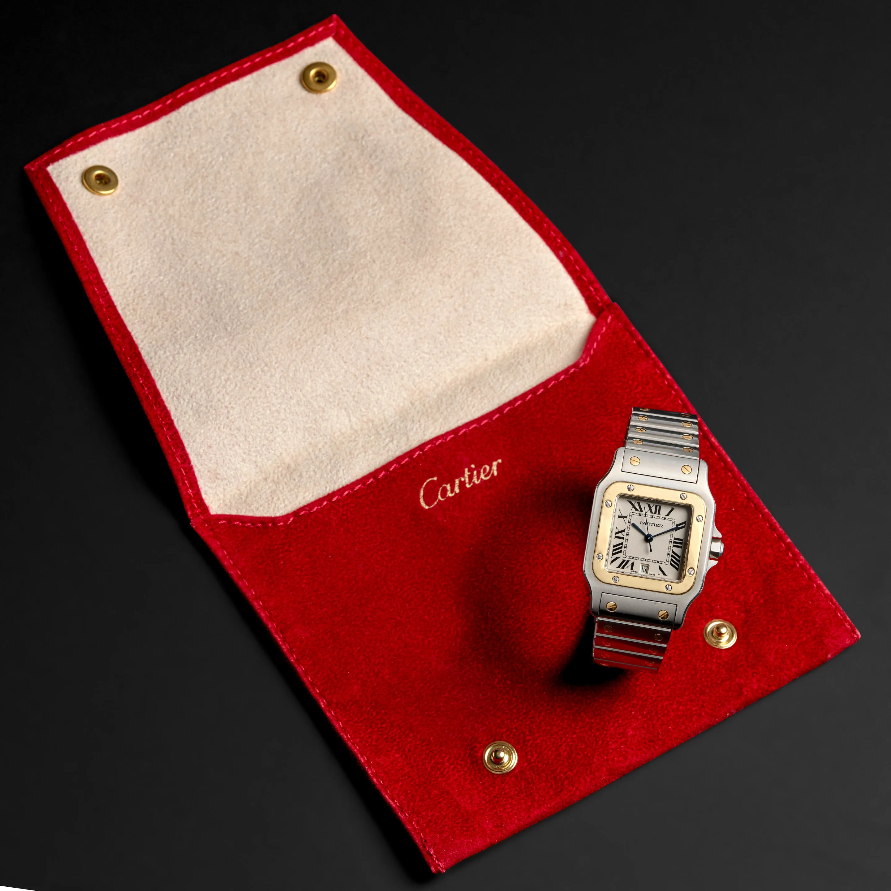 Cartier Santos Galbée 1566 30mm Yellow gold and Stainless steel Silver 3