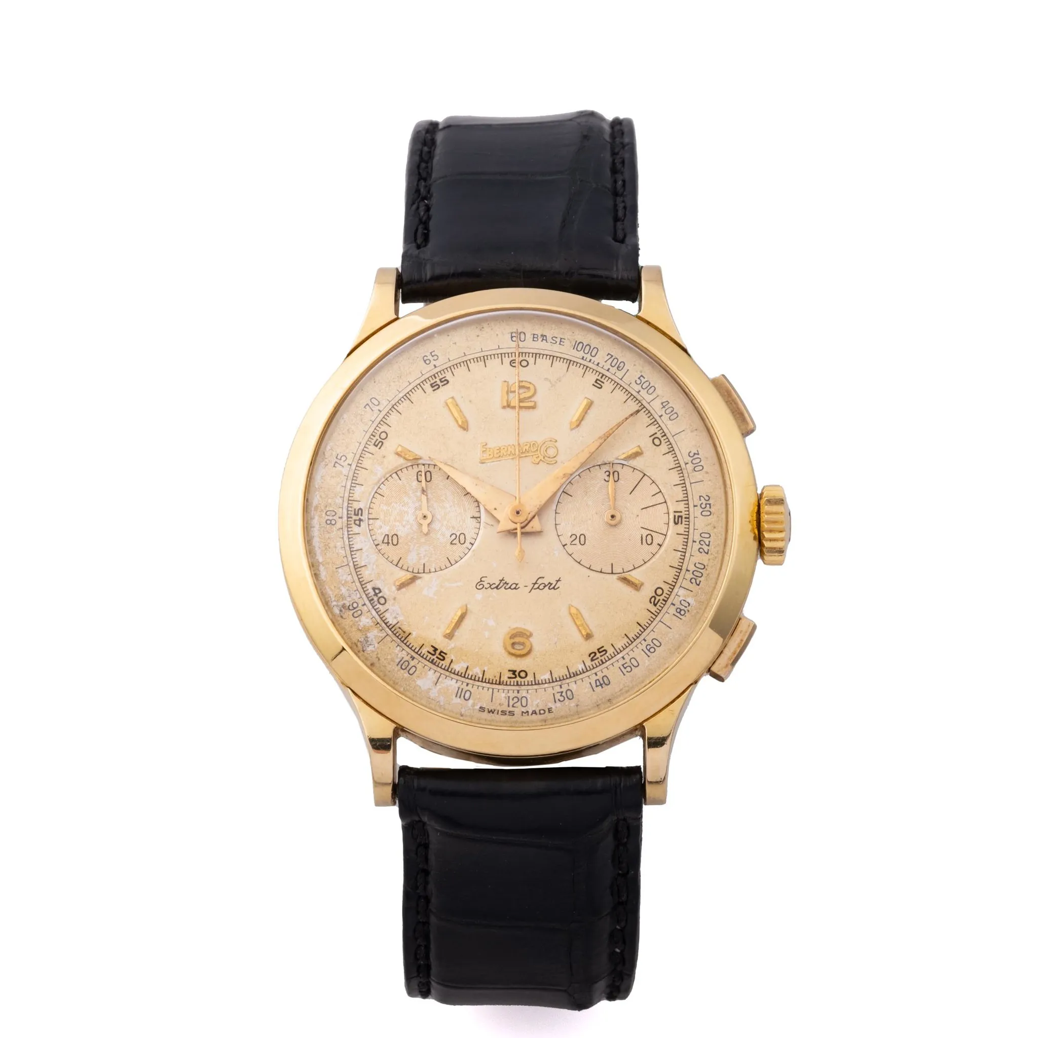 EBERHARD CO. SWITZERLAND REF. 14007 EXTRA FORT 18K YELLOW GOLD