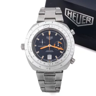 Heuer Calculator 150.633 Stainless steel Blue