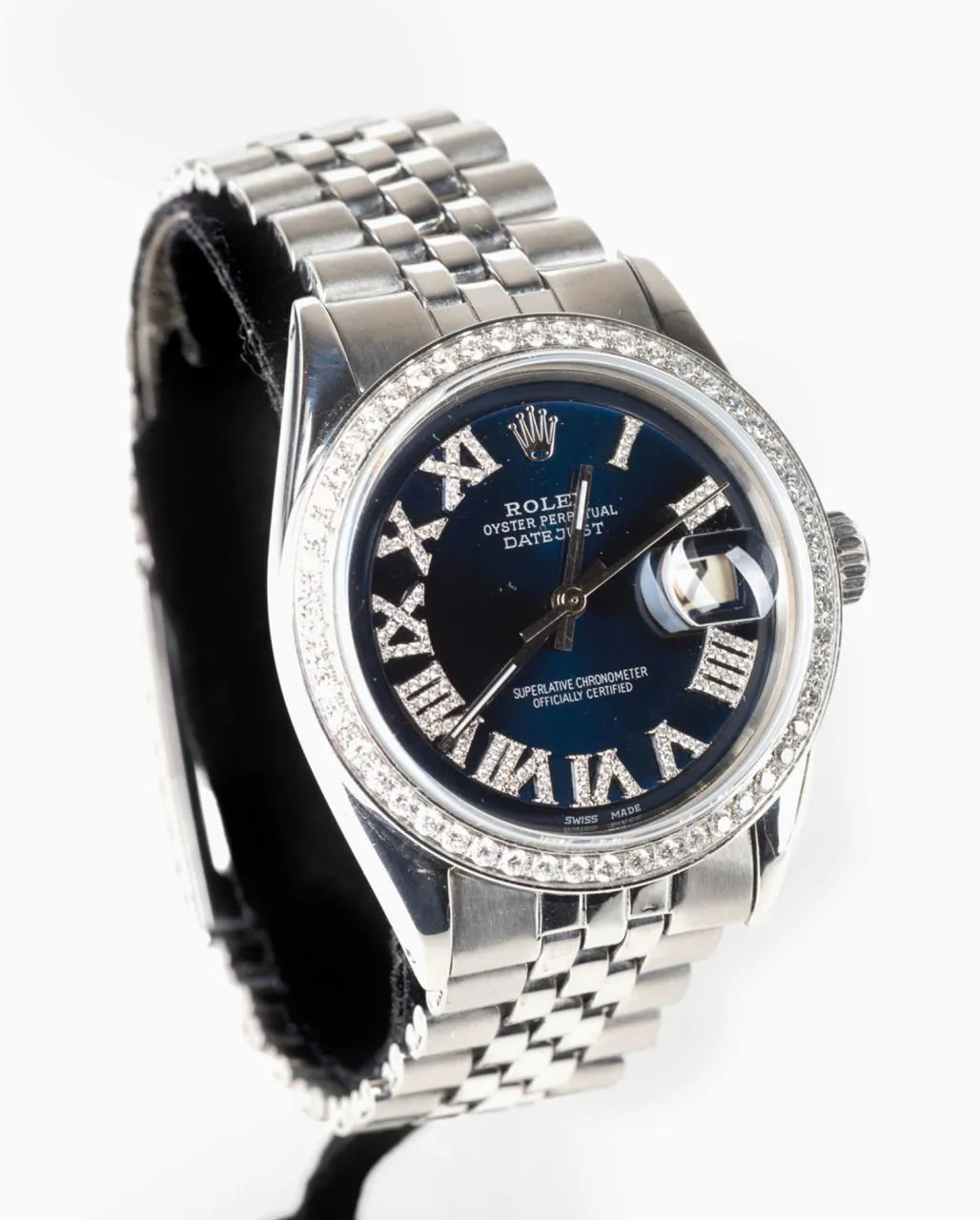 Rolex Datejust 1601 42mm Stainless steel and diamonds Blue